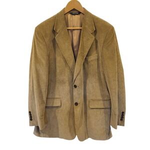 Stafford Corduroy Mens Blazer Jacket‎ 42R  Beige Lined Academia Retro Preppy
